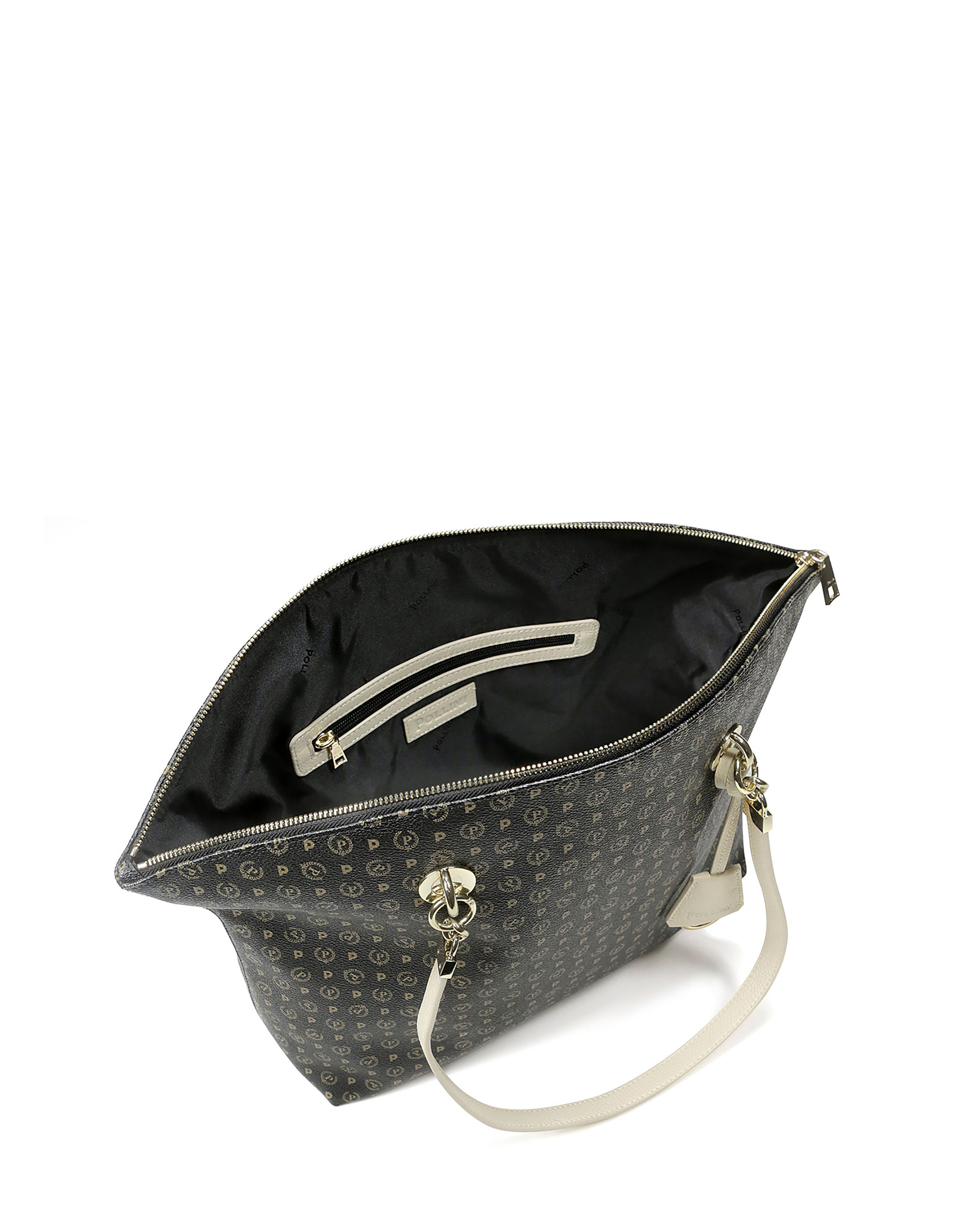 Tote Bag Heritage Logo Classic Nero avorio Pollini