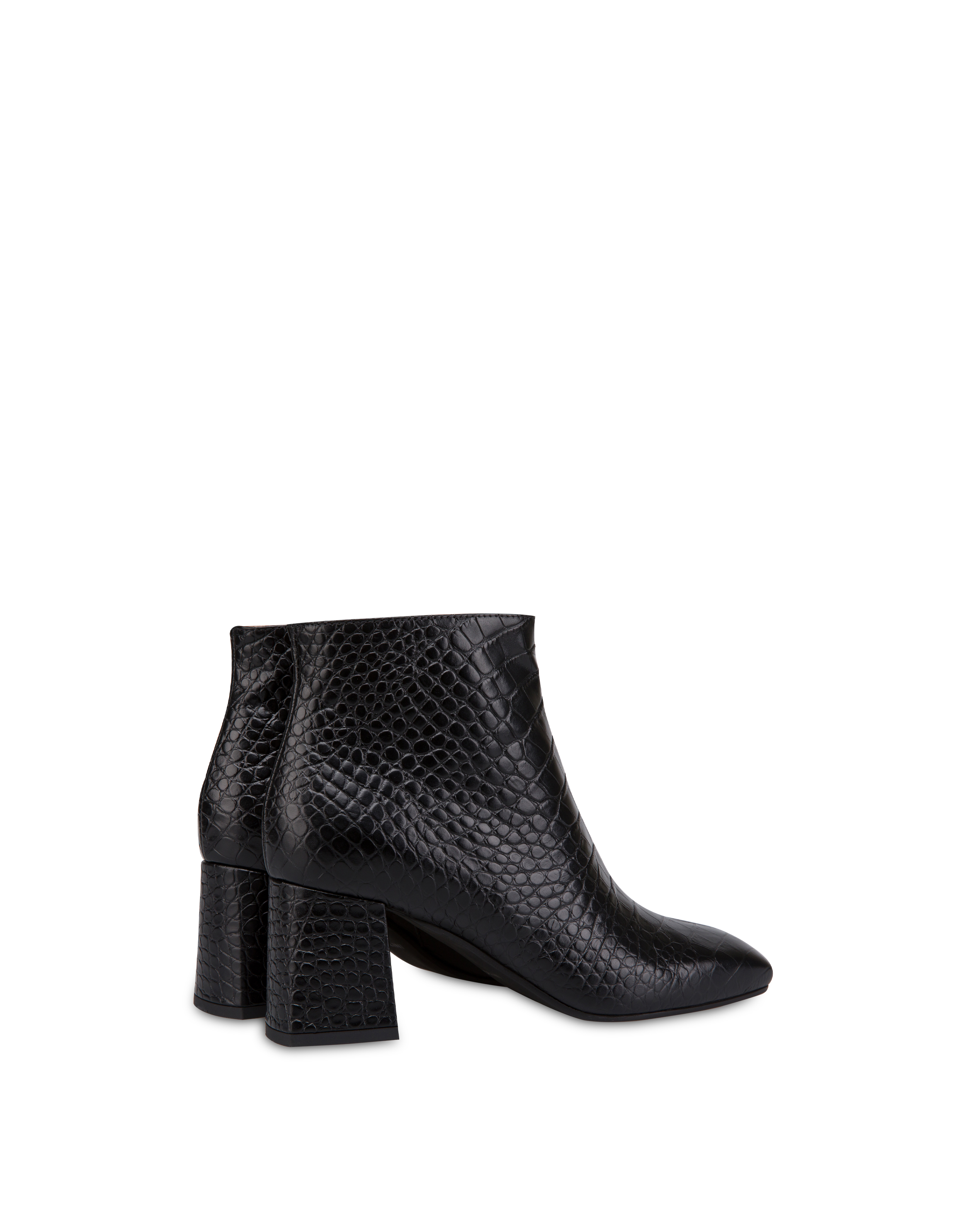 croc print ankle boots