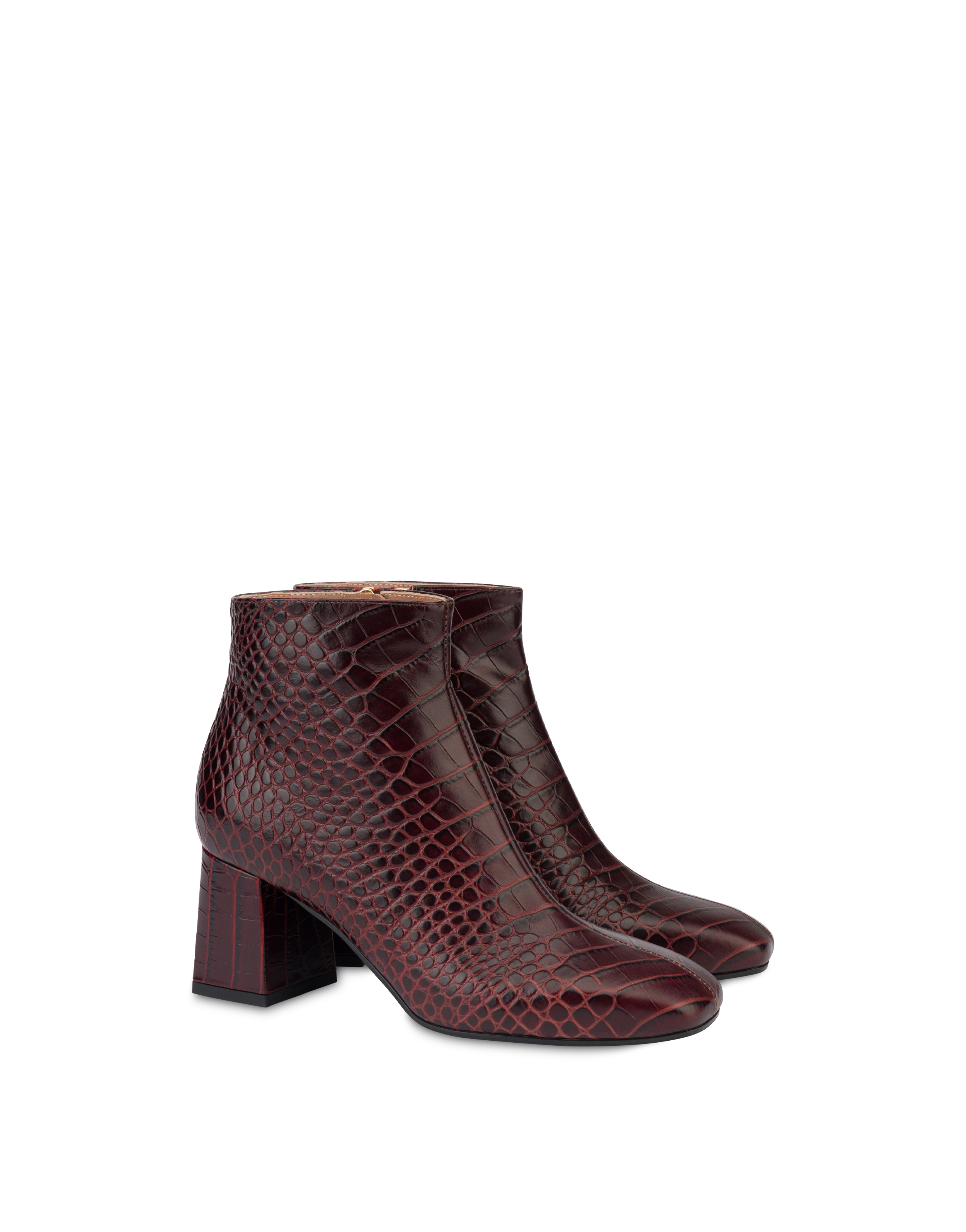 croc print ankle boots