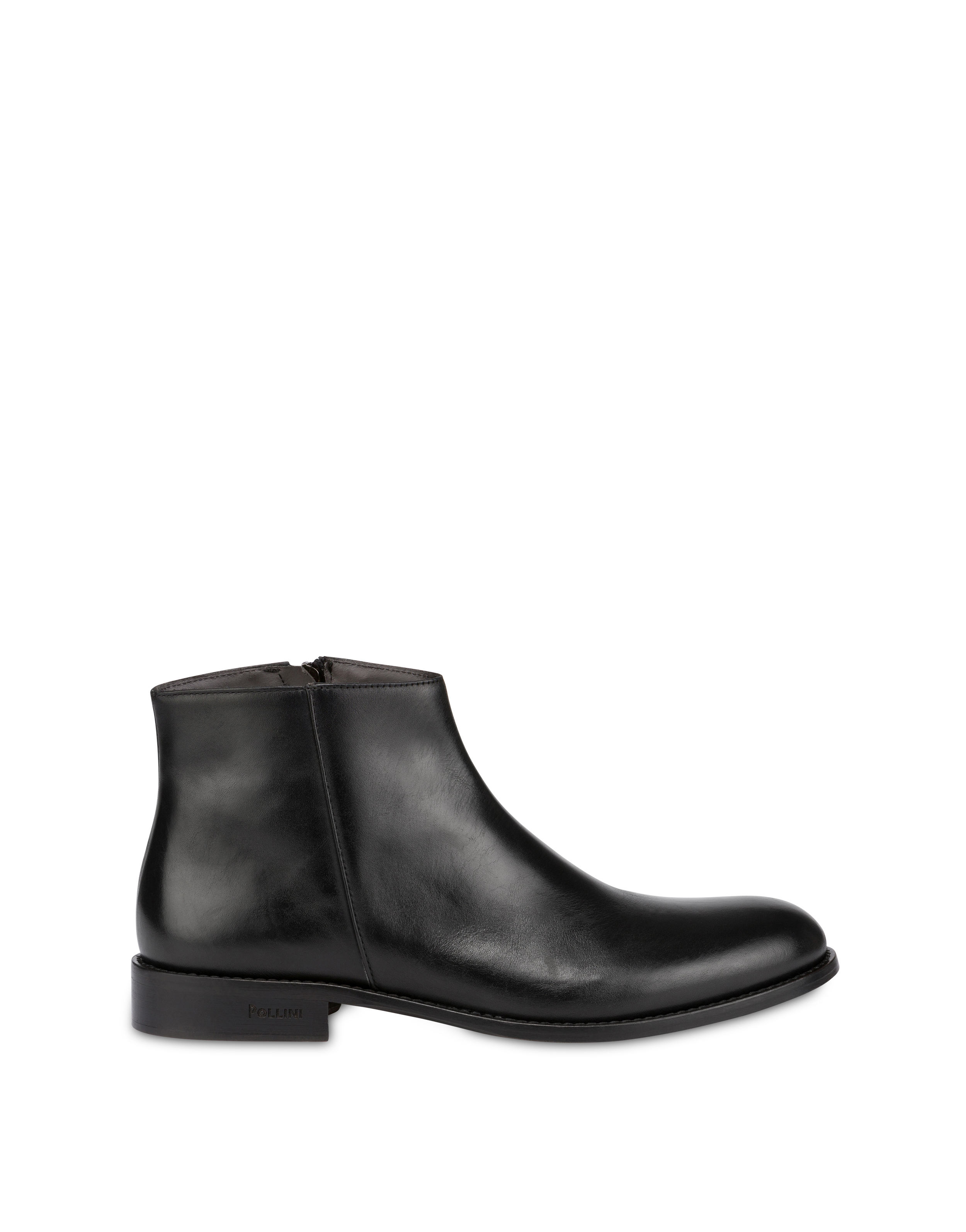 Stivaletti con zip in vitello Classic Leather NERO Uomo AI20 - Pollini  Online Boutique