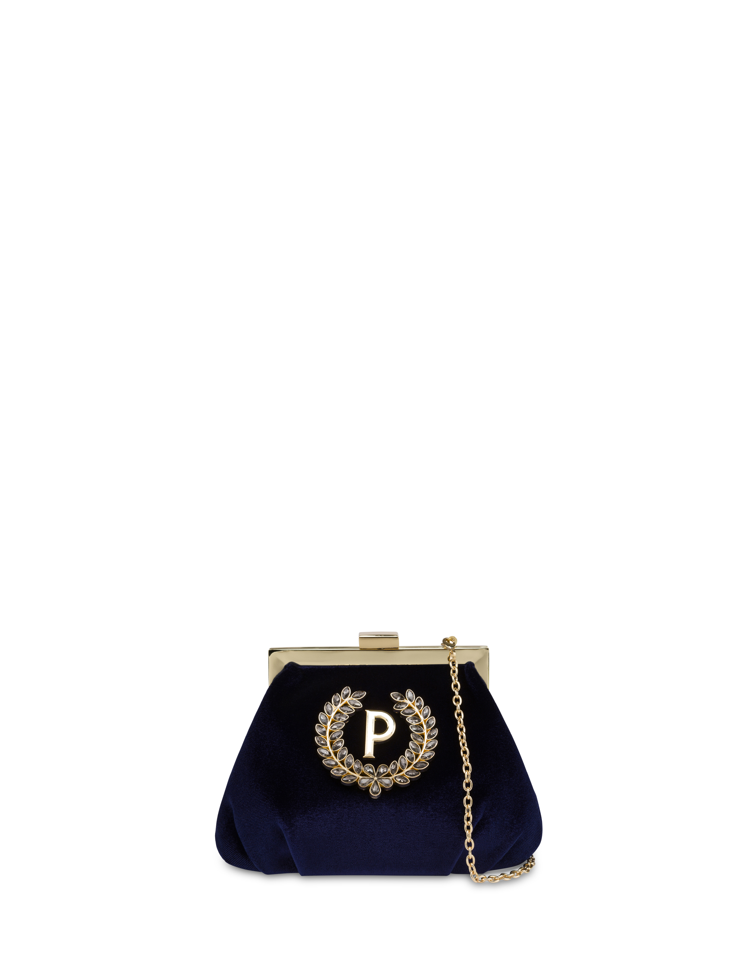 navy embellished clutch bag
