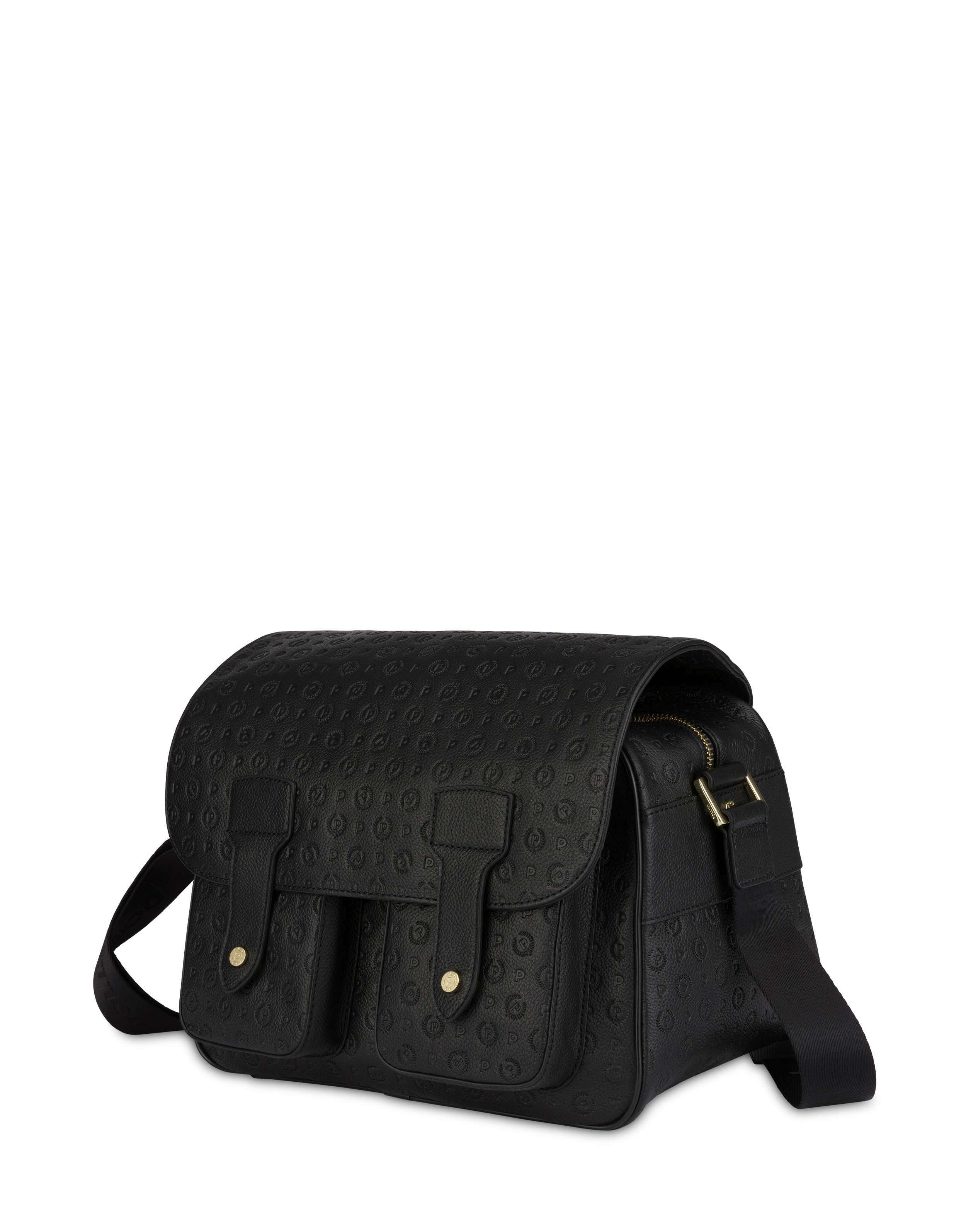 Heritage Logo Embossed multi-pocket shoulder bag