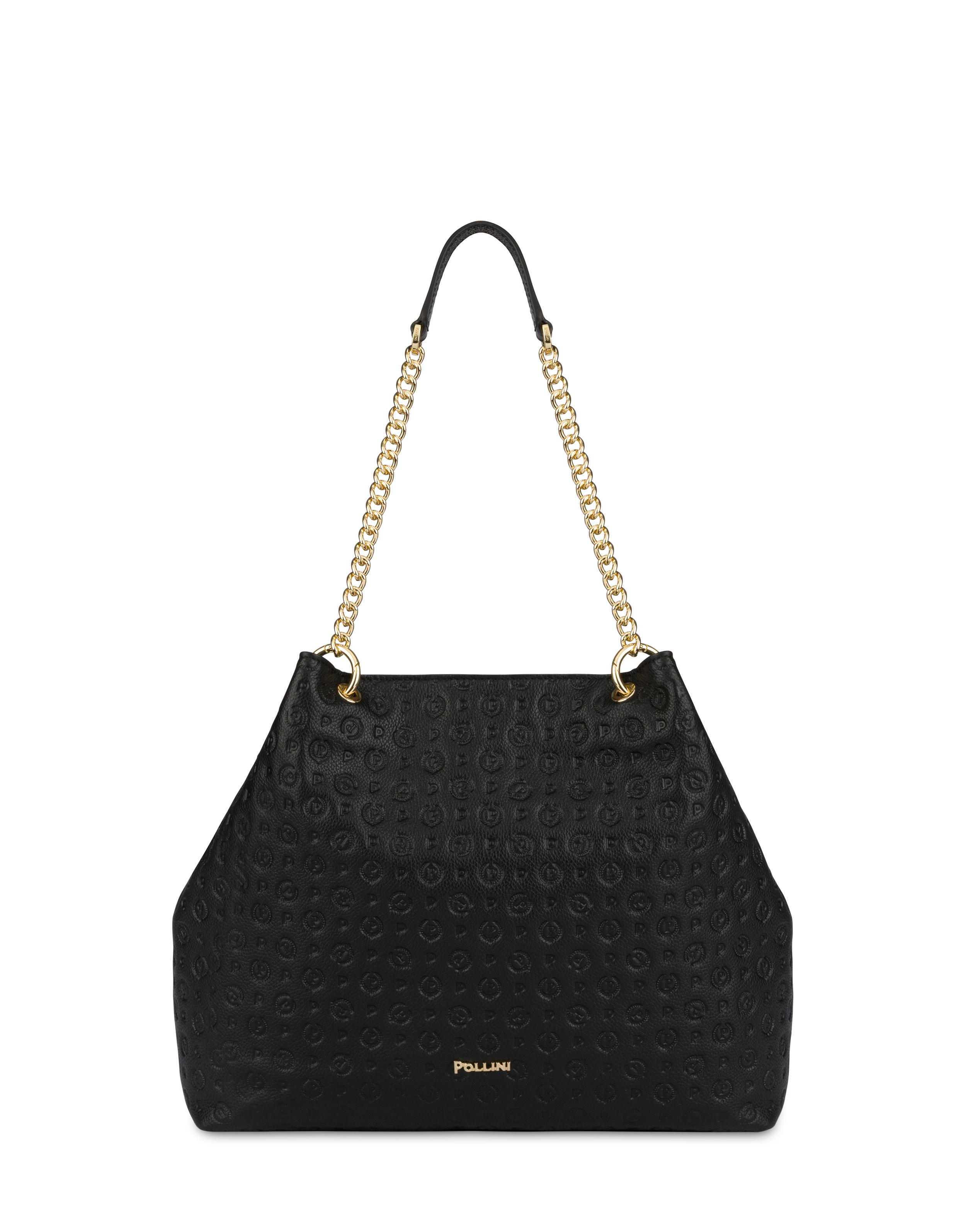Heritage Logo Embossed hobo bag BLACK Woman - Pollini Online Boutique