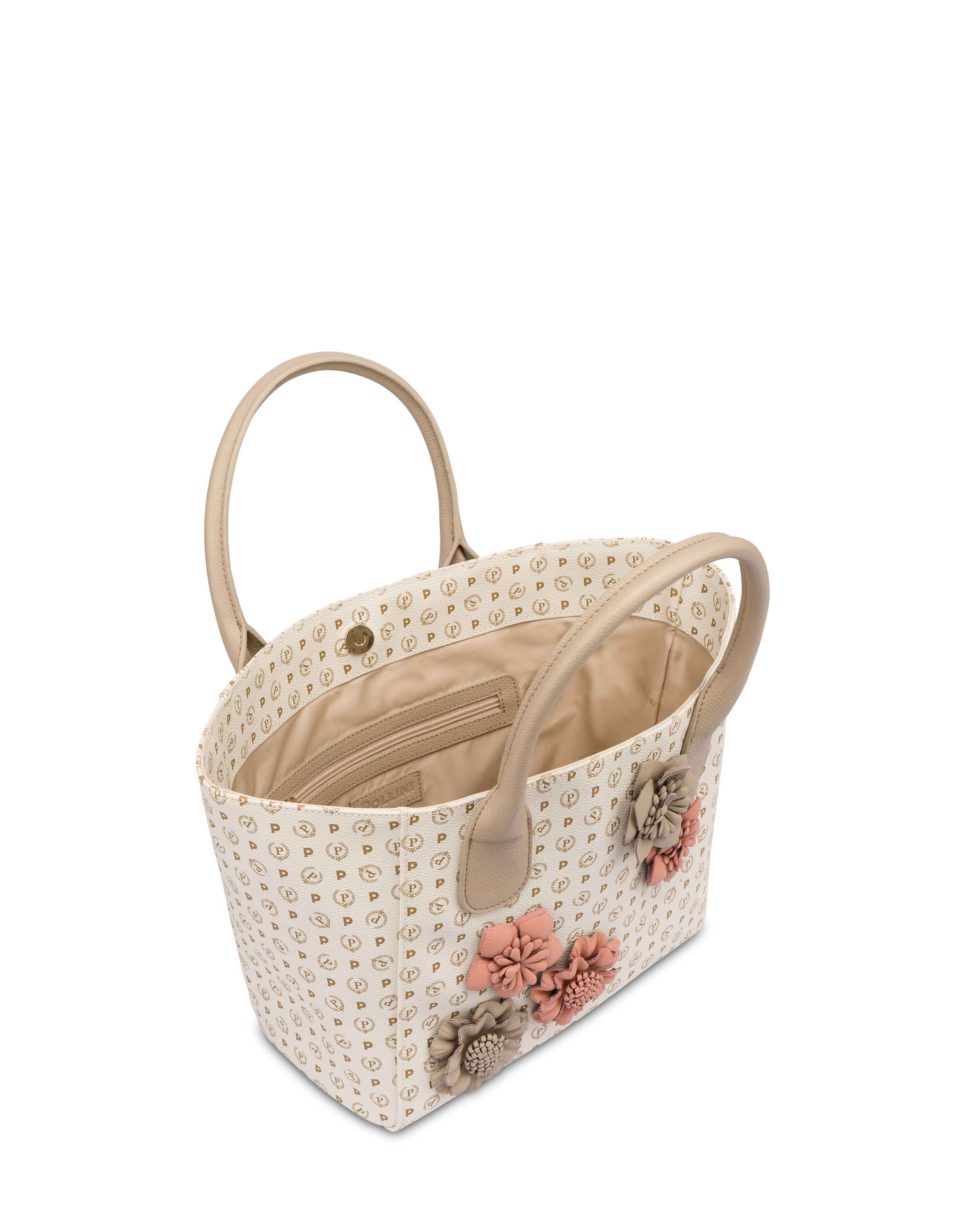Tote Bag Medium Heritage Flowers Avorio ghiaccio Pollini