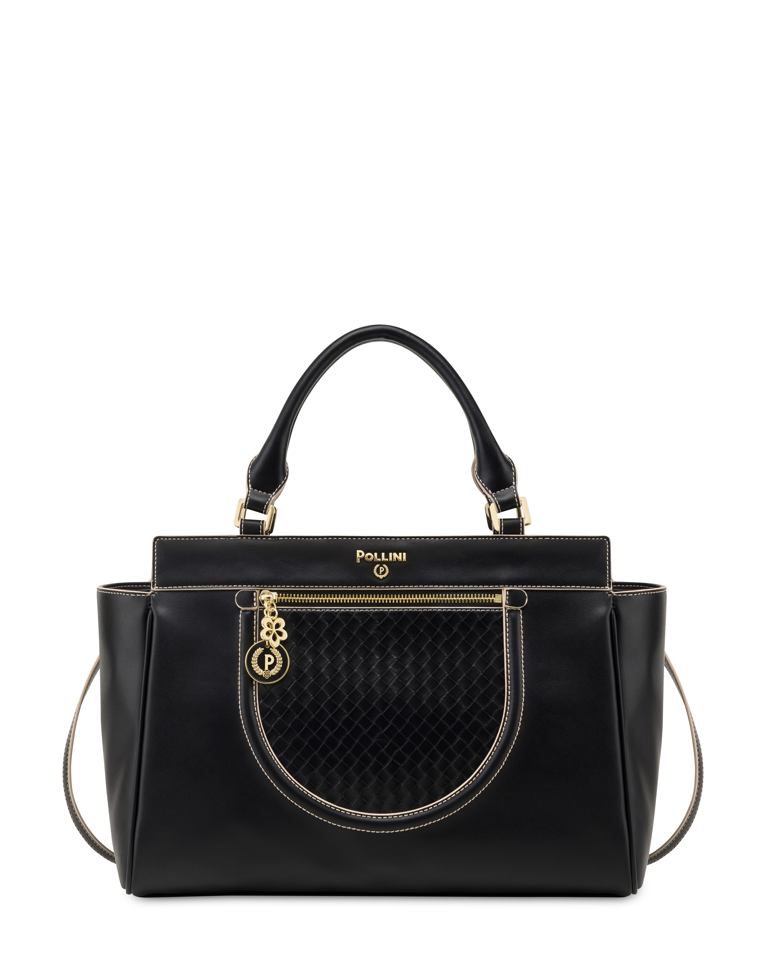 Half Moon Double-handle Bag Black/black | Pollini