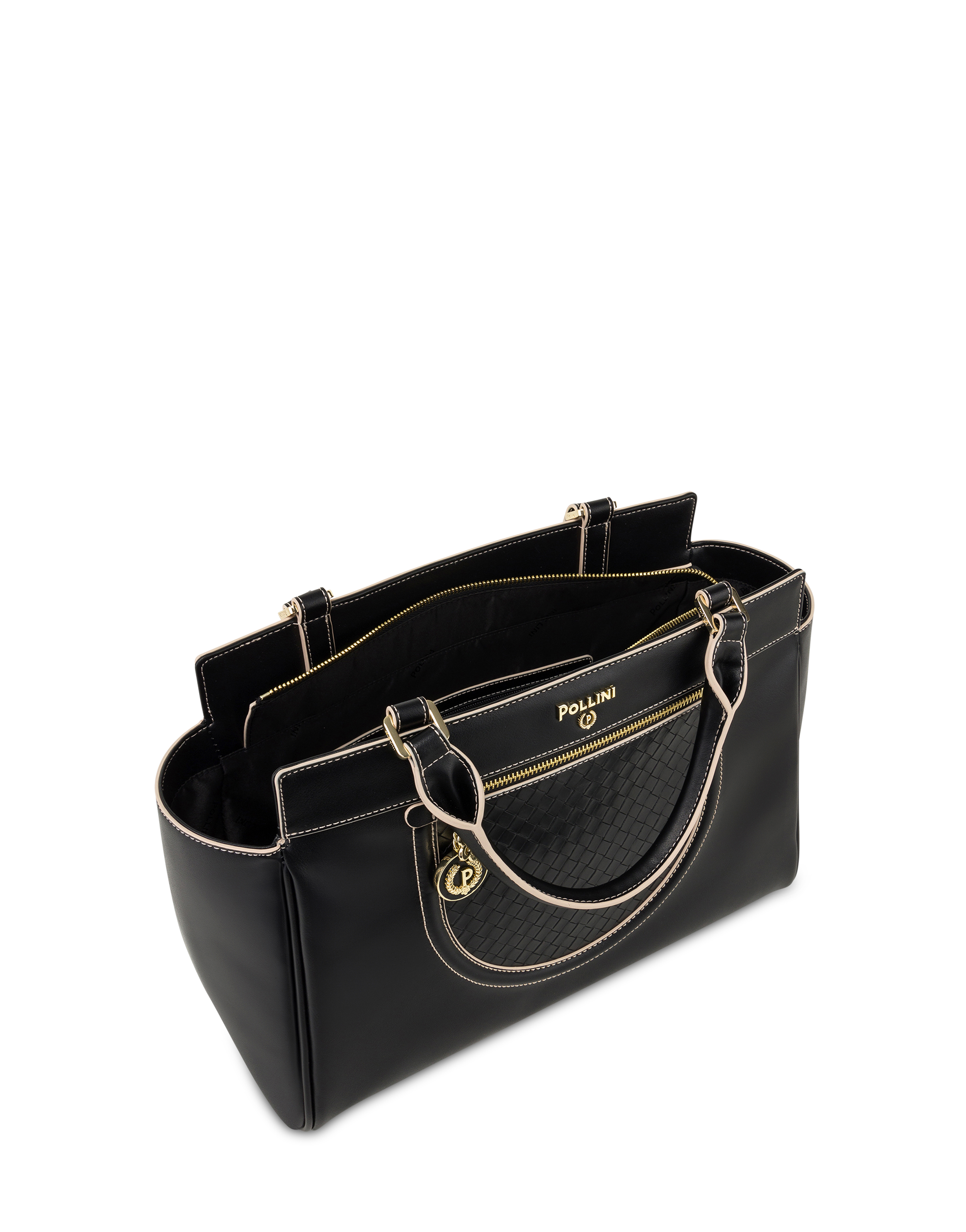 Half Moon Double-handle Bag Black/black | Pollini