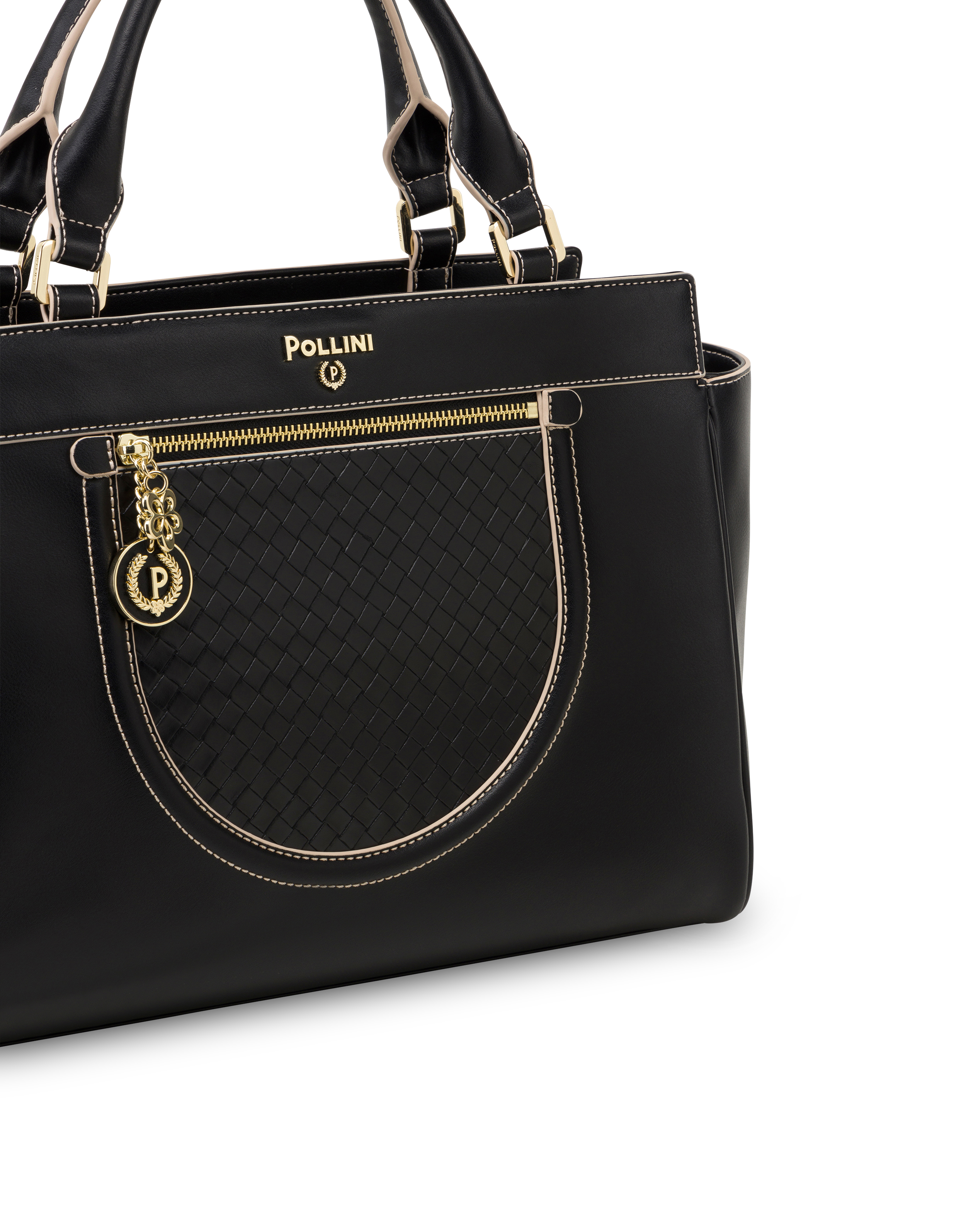 Half Moon Double-handle Bag Black/black | Pollini