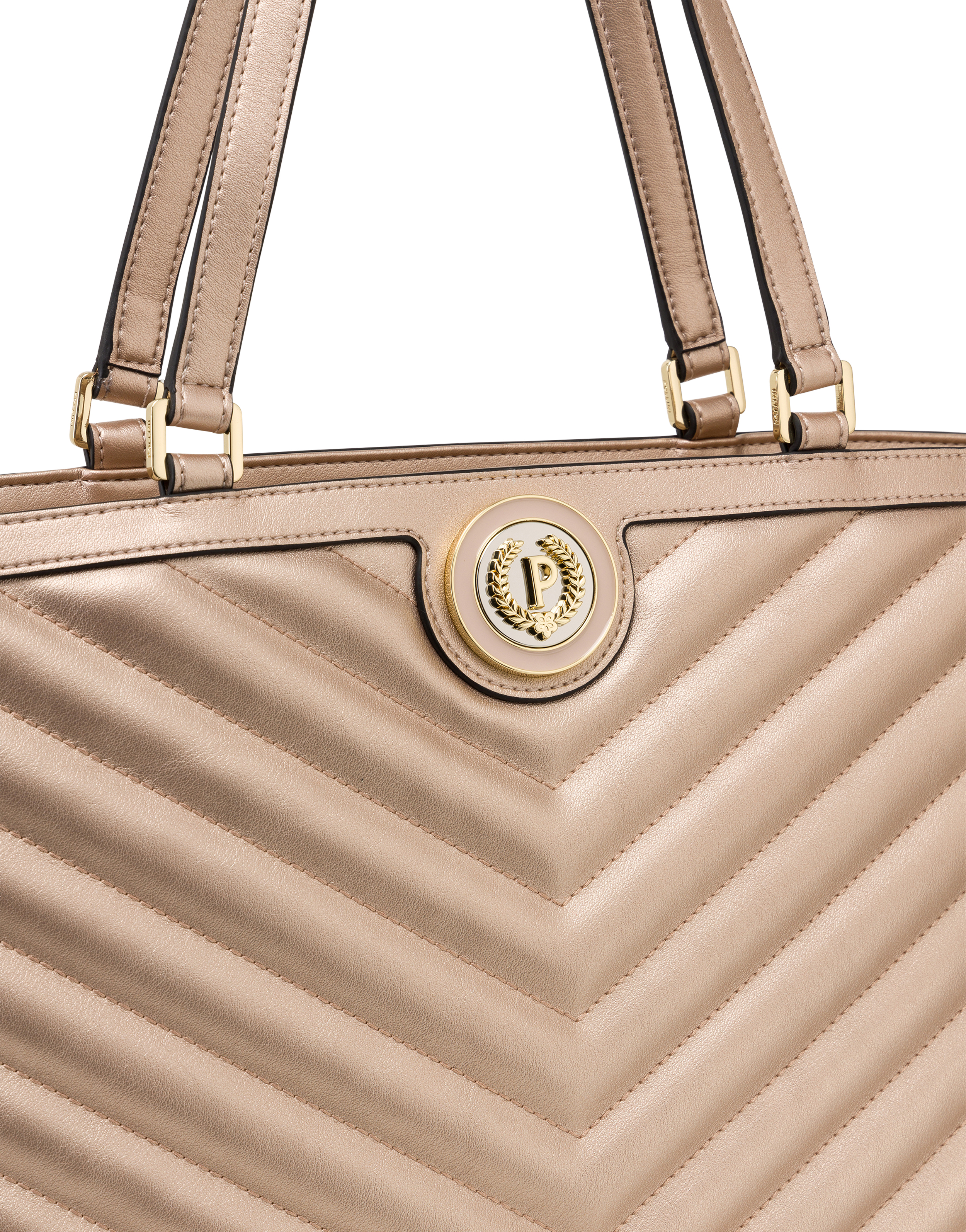Sunbeam Matelassé Tote Bag Rose Gold | Pollini