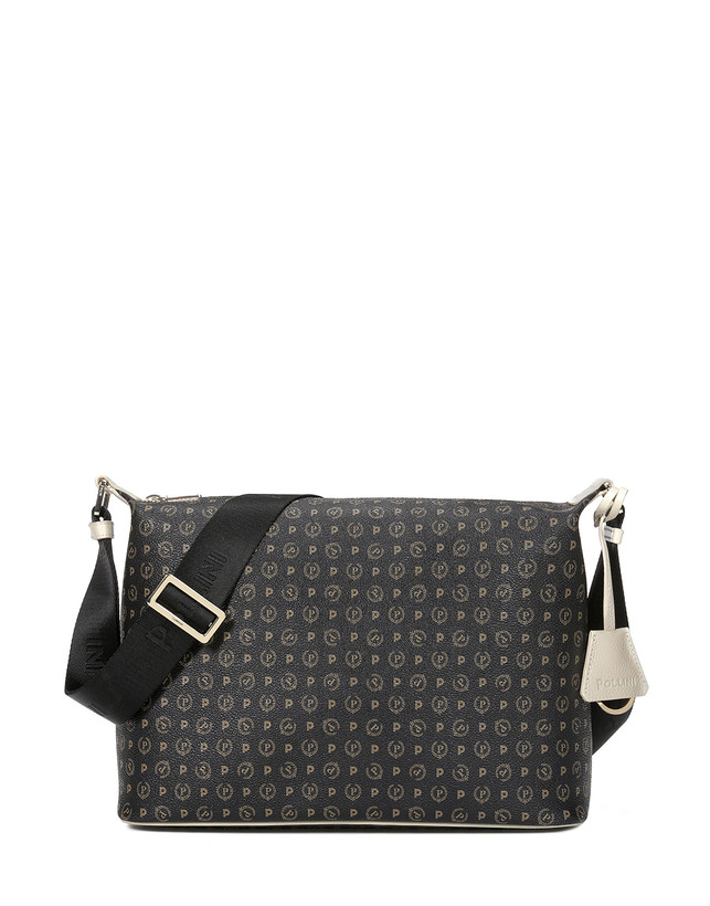 Pollini Borsa Hobo Heritage Logo Classic Nero/avorio