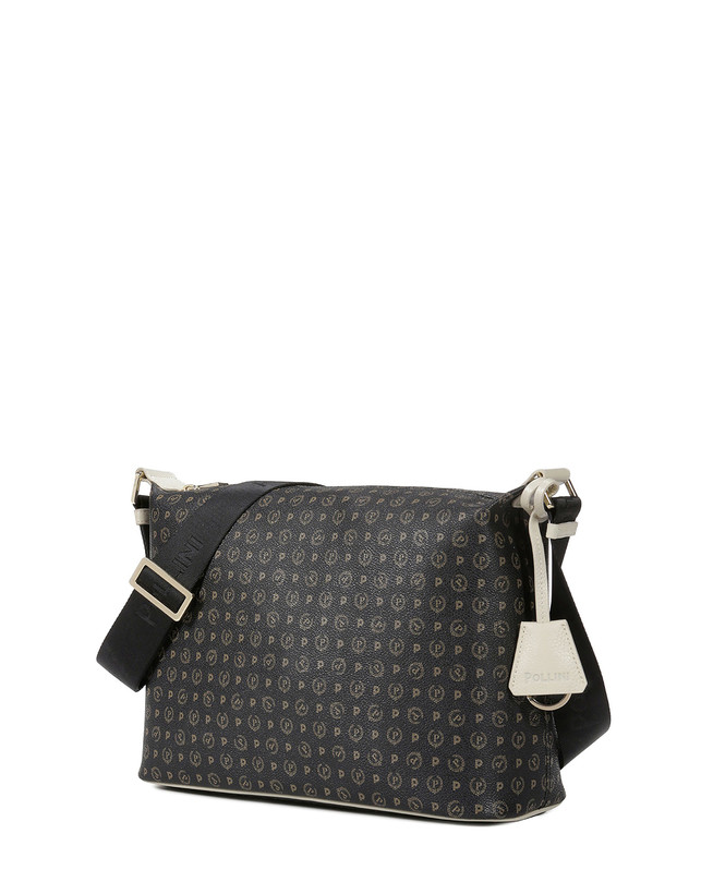 Borsa Hobo Heritage Logo Classic Nero avorio Pollini