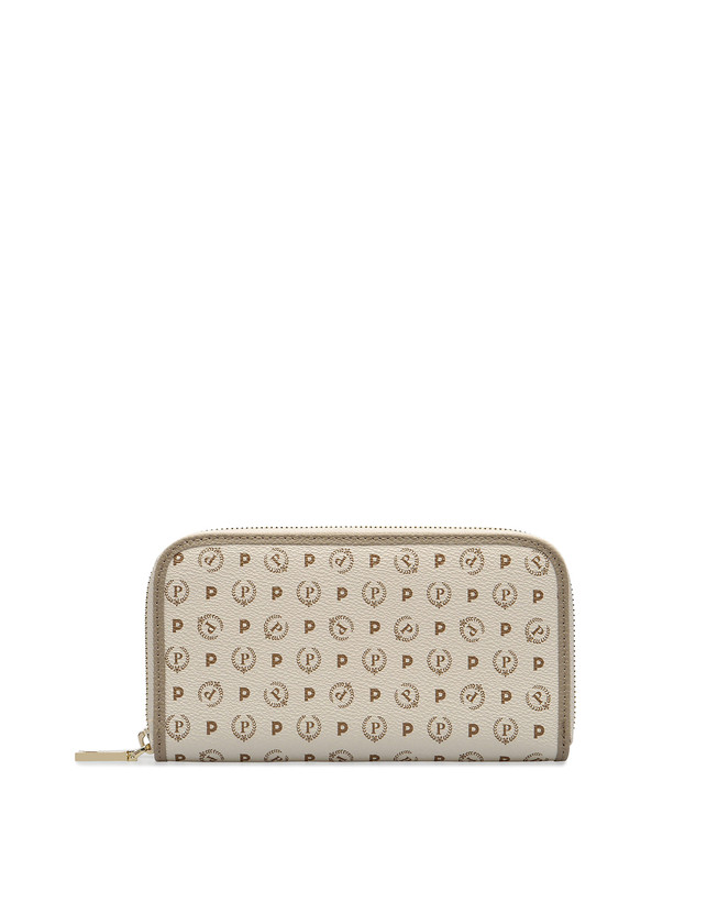 Pollini Portafoglio Zip Around Heritage Logo Classic Avorio/ghiaccio