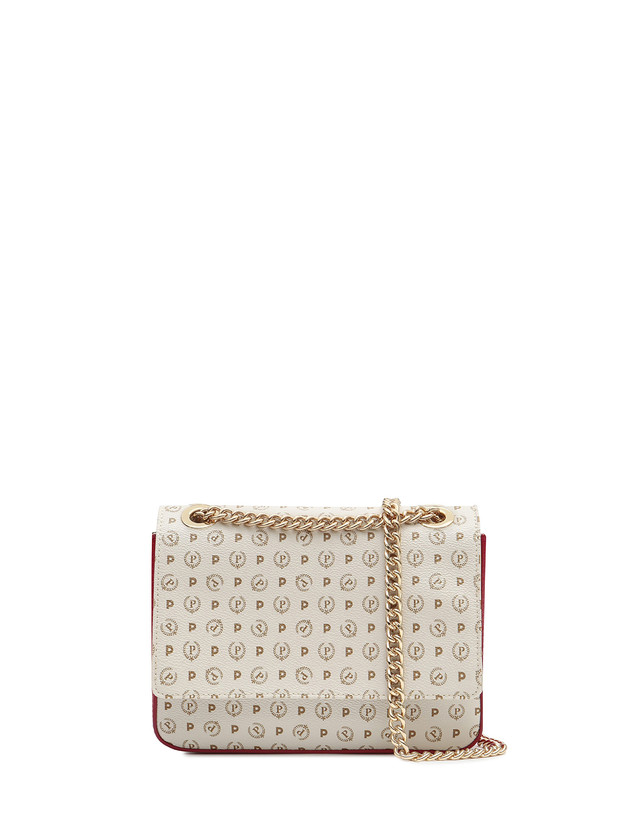 Pollini Borsa A Spalla Con Catena Heritage Logo Classic Avorio/lacca