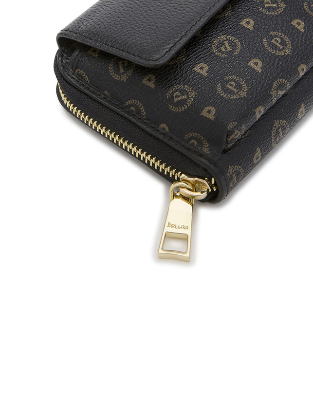 Portafoglio Zip Around Heritage Logo Classic Nero nero Pollini