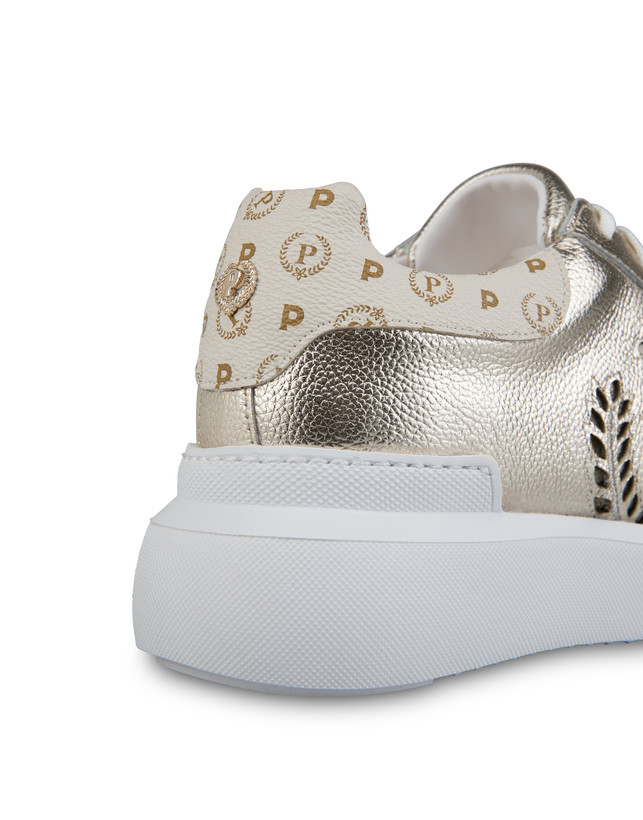 Sneaker Ivory platinum Pollini