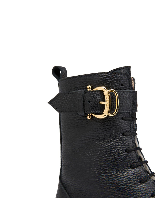 Stivali combat in vitello bottalato Buckle Notes Photo 4