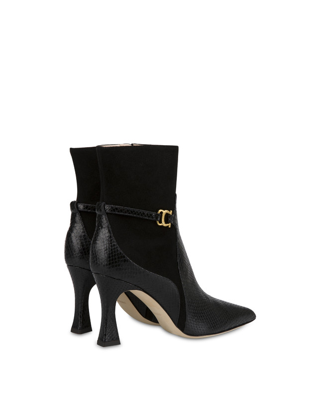 Arco ankle boots in split leather and crosta suede with python print Photo 3