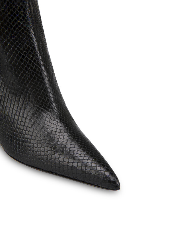 Arco ankle boots in split leather and crosta suede with python print Photo 4