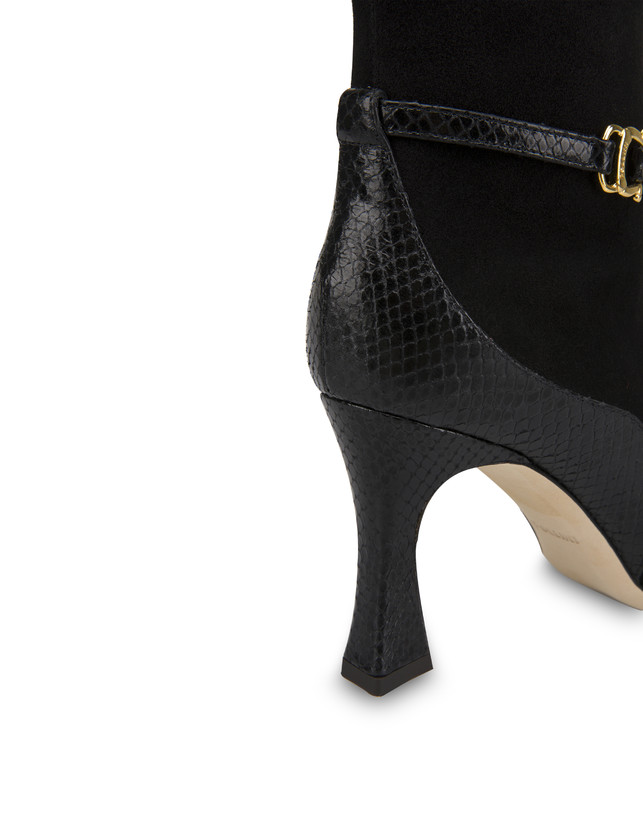 Arco ankle boots in split leather and crosta suede with python print Photo 5