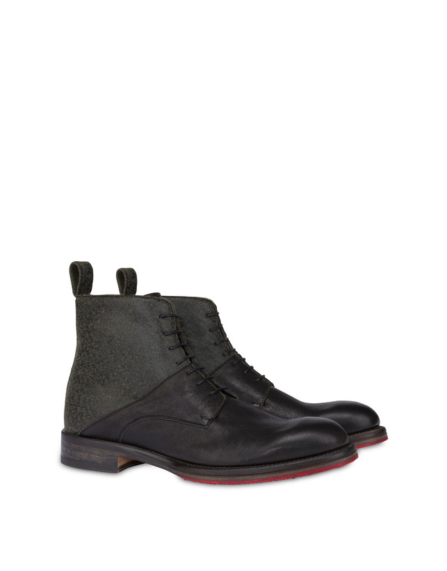Mezzadro combat boots in calfskin and felt Photo 2