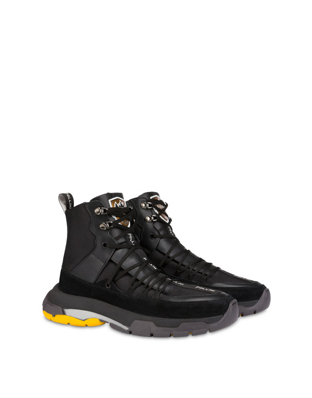 Sfera high sneakers in nylon, calfskin and split leather Photo 2