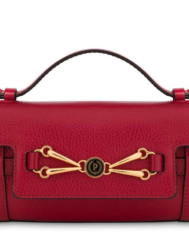 Borsa a spalla in vitello bottalato nero Giulietta Clamp Photo 5