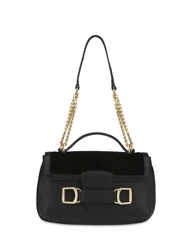 Annabelle handbag in garnet calfskin and suede leather Photo 1