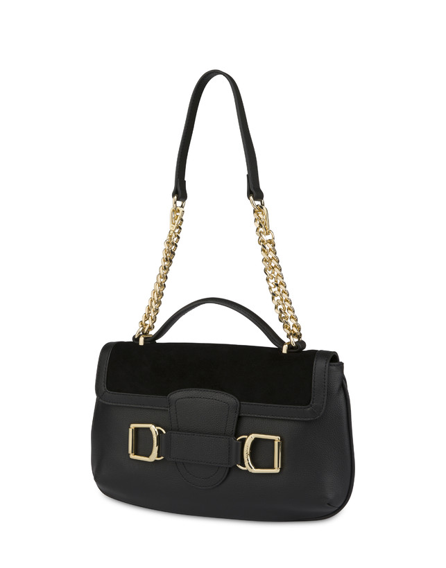 Annabelle handbag in garnet calfskin and suede leather Photo 2
