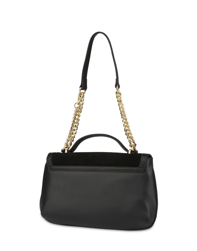 Annabelle handbag in garnet calfskin and suede leather Photo 3