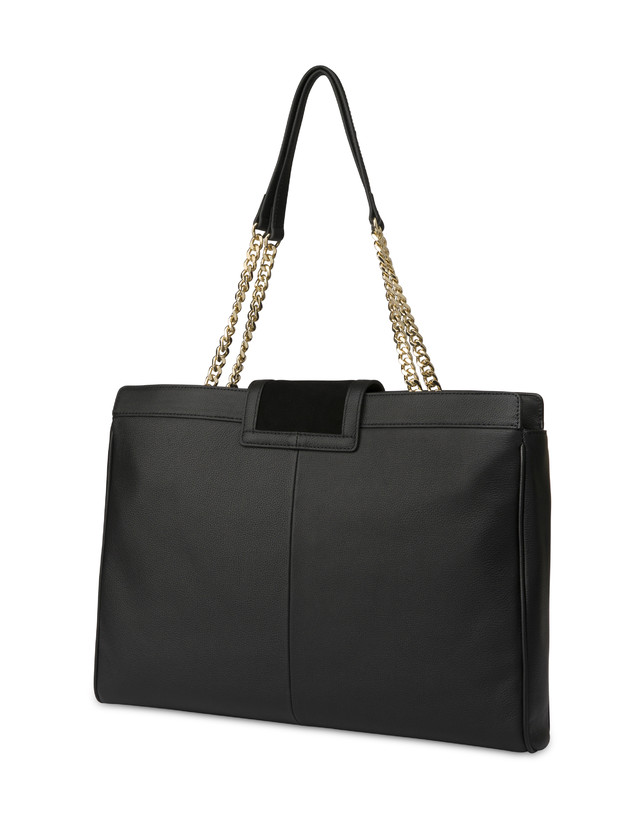 Half-moon shoulder bag in garnet calfskin and Annabelle suede leather Photo 3