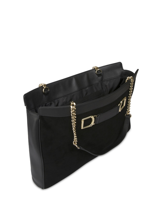 Half-moon shoulder bag in garnet calfskin and Annabelle suede leather Photo 4