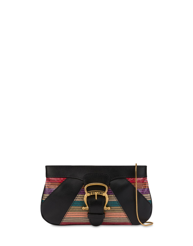 Pochette in vitello ed elaphe multirighe Photo 1