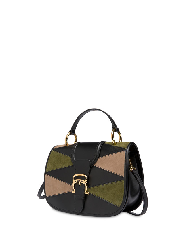 Borsa a mano patchwork in crosta e vitello Cabiria Buckle Photo 2