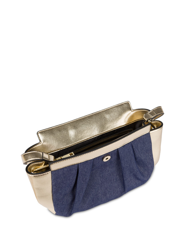 Andromeda shoulder bag in denim and laminate Photo 4