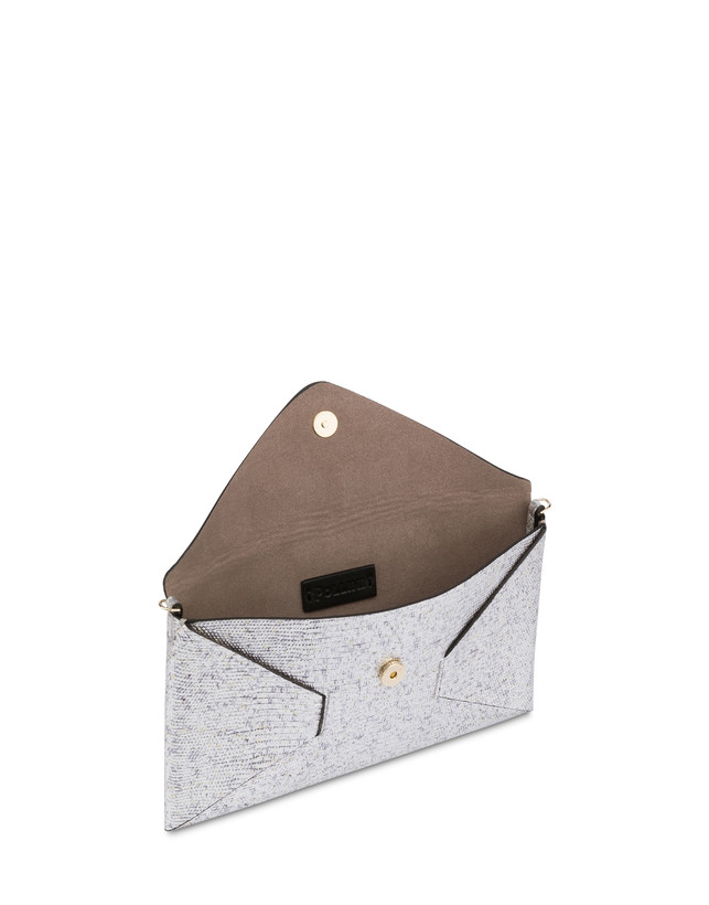 Mail clutch bag in laminated goatskin Photo 4
