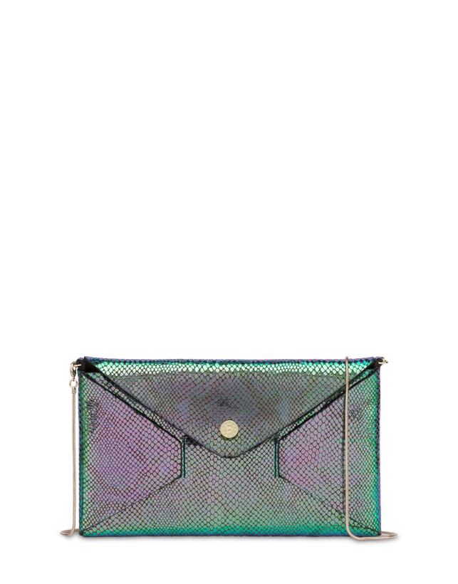 Mail pochette with iridescent python print Photo 1