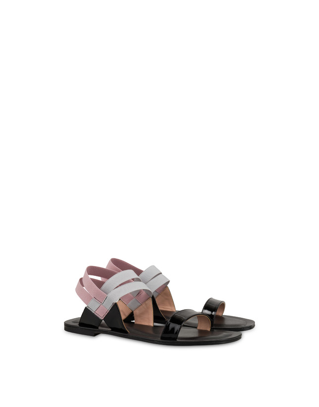 Greek Cross patent leather flat sandals Photo 2