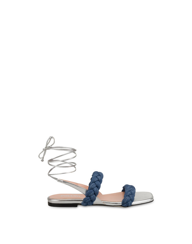 Greek Islands denim and laminate flat sandals Photo 1