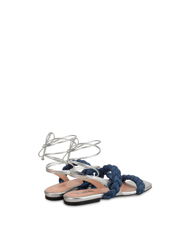 Greek Islands denim and laminate flat sandals Photo 3