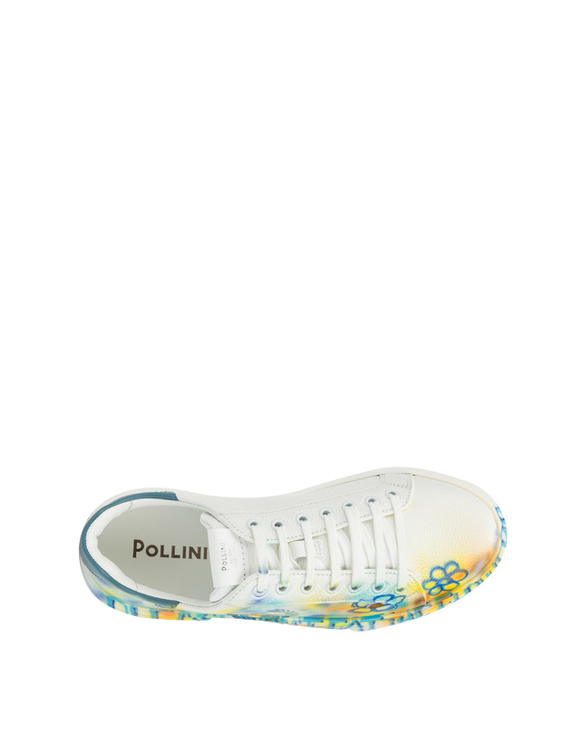 Leather sneakers with 'Please don't eat the flowers' written Photo 3