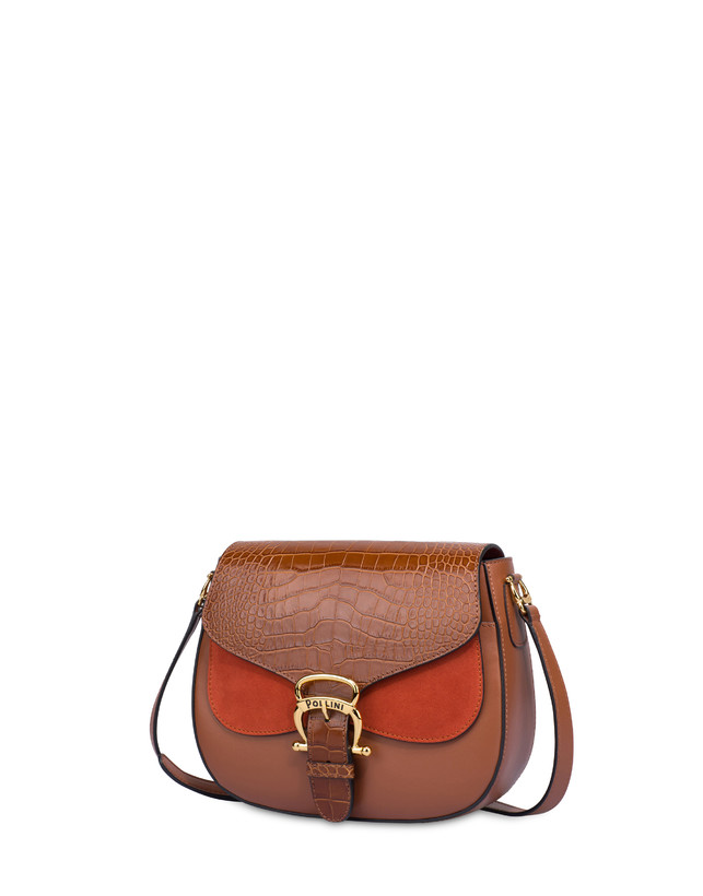 Petal bag in calf leather and leather Photo 2
