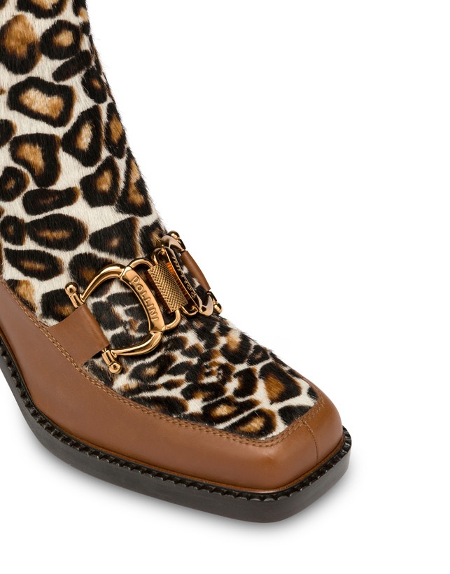Natalia ankle boots in calf leather and spotted pony skin Photo 4