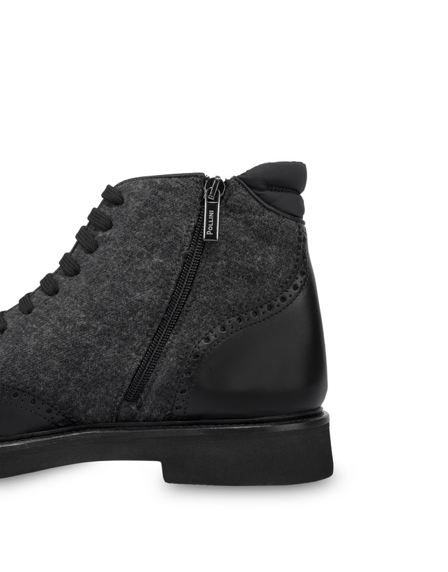 Lace-up ankle boots in wool and Wien calf leather Photo 5