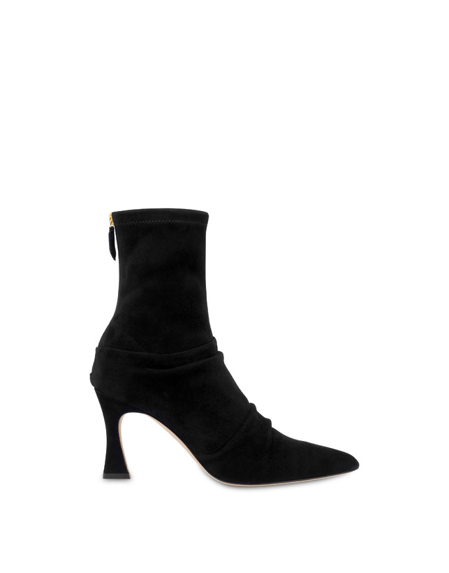 Plissé stretch suede ankle boots Photo 1