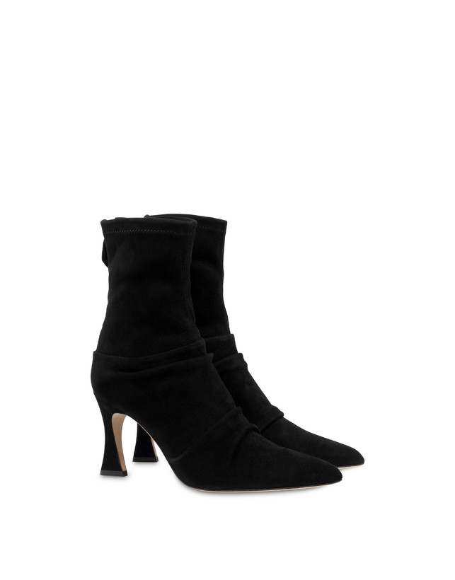 Plissé stretch suede ankle boots Photo 2