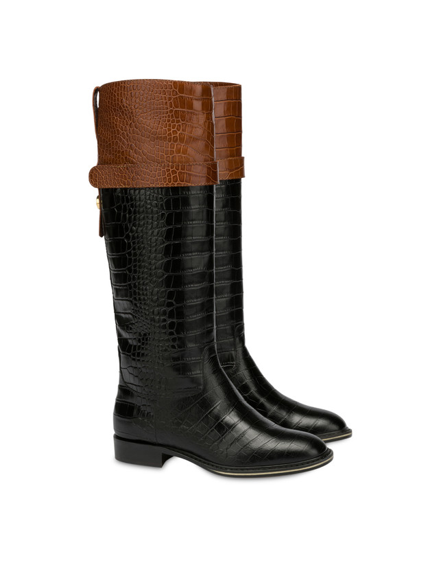 Marne croc print calf leather boots Photo 2