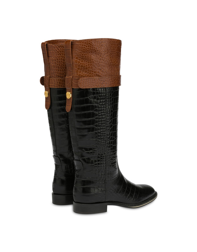 Marne croc print calf leather boots Photo 3