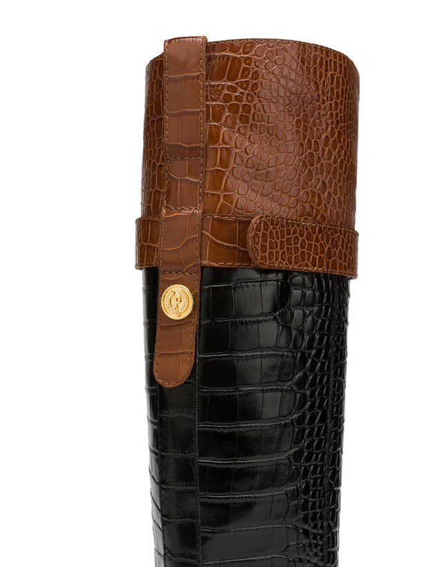 Marne croc print calf leather boots Photo 4