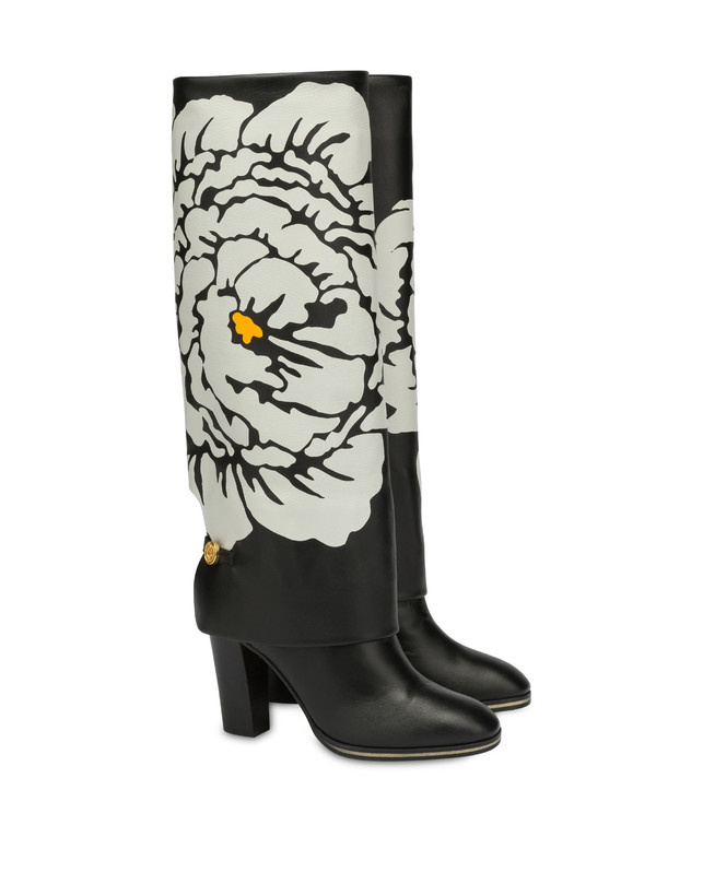 To-the-knee boots in Anemone calf leather Photo 2