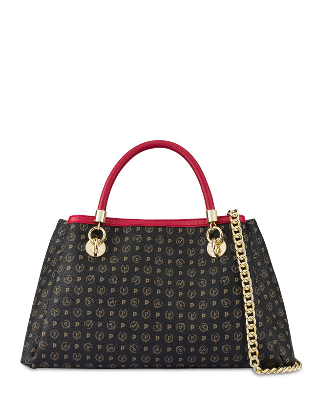 Pollini Borsa A Mano Heritage Logo Classic Nero/lacca