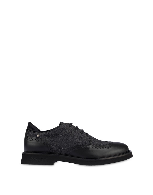 Wien derbies in calfskin and wool fabric Photo 1